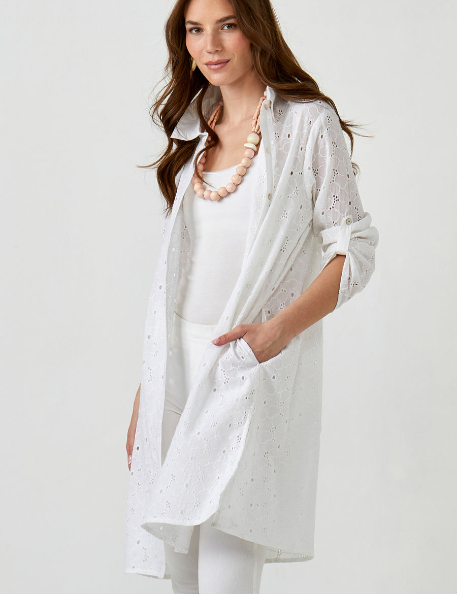 Eyelet Summer Shirt Dress