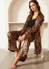 Satin Leopard Robe