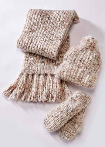 Classic Chunky Hat, Mitt & Scarf Set