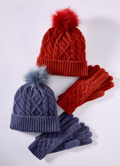 Classic Cable Hat & Glove Set