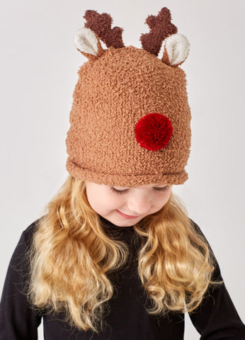 Chenille Reindeer Beanie