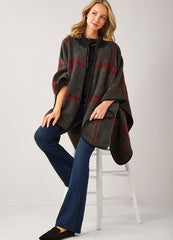 Zip Front Blanket Poncho